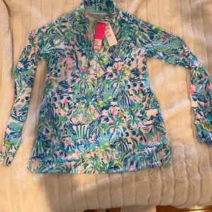 Lilly Pulitzer NWT Cassi UPF 50 cabana cocktail print SZ M pullover